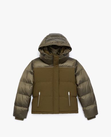  THE KOOPLES - Áo khoác phao nữ Effect Nylon Khaki Down 