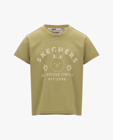  SKECHERS - Áo thun bé gái cổ tròn tay ngắn 