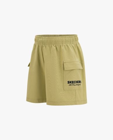  SKECHERS - Quần short bé gái lưng thun phối túi hộp 