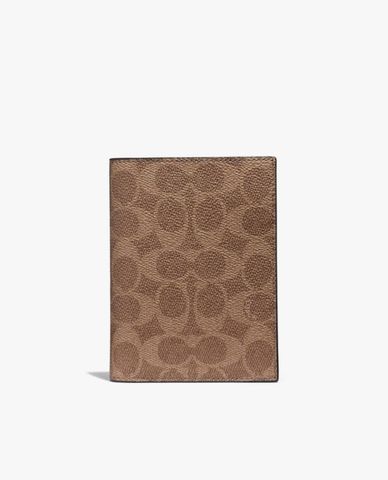  COACH - Ví đựng passport chữ nhật Signature Canvas 