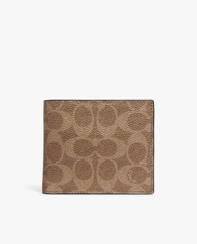  COACH - Ví ngắn nam dạng gập 3 In 1 Signature Canvas 