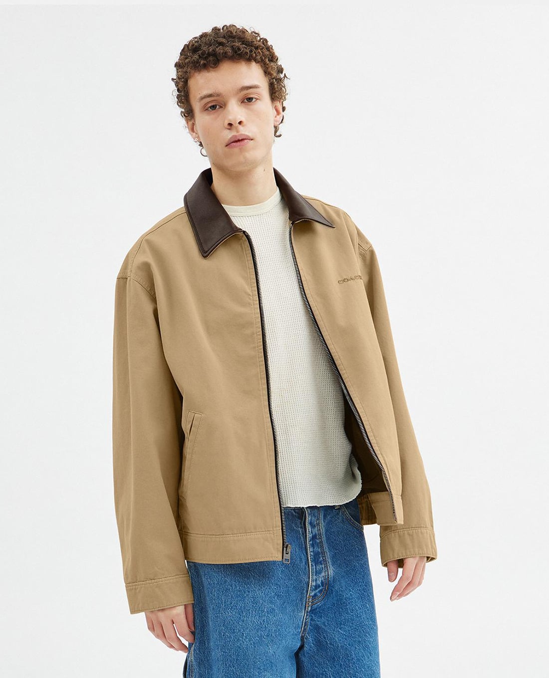 COACH - Áo khoác sơ mi nam cổ bẻ tay dài Twill Work