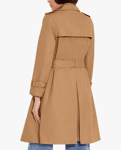  COACH - Áo khoác măng tô nữ dáng dài phối thắt lưng Trench 
