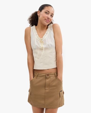  COACH - Chân váy chữ A mini phối túi năng động 