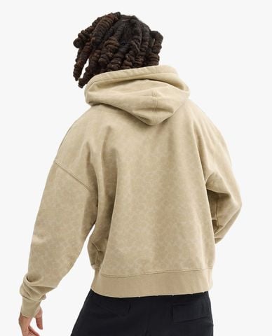  COACH - Áo hoodie nam cổ phối mũ dây rút hoạ tiết monogram Americana 