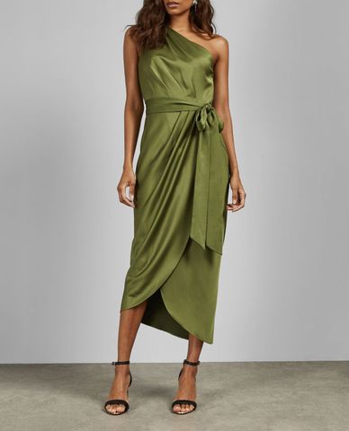  TED BAKER - Đầm midi dáng quấn lệch vai Gabie 