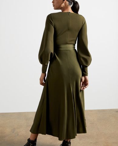  TED BAKER - Đầm midi tay dài phối thắt lưng Gwenii 