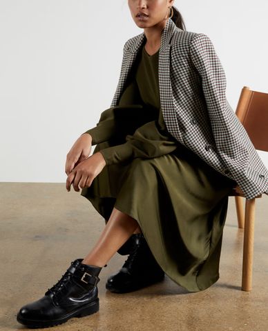  TED BAKER - Đầm midi tay dài phối thắt lưng Gwenii 