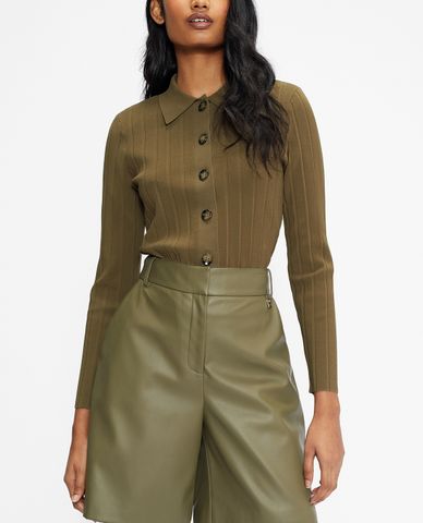  TED BAKER - Áo khoác cardigan nữ tay dài cổ bẻ Extonn Collared 