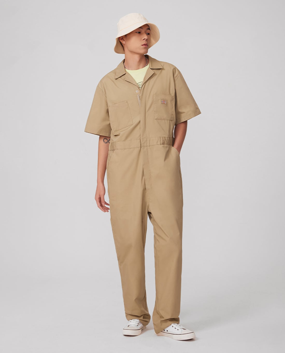 DICKIES - Jumpsuits nam cổ bẻ tay ngắn thời trang
