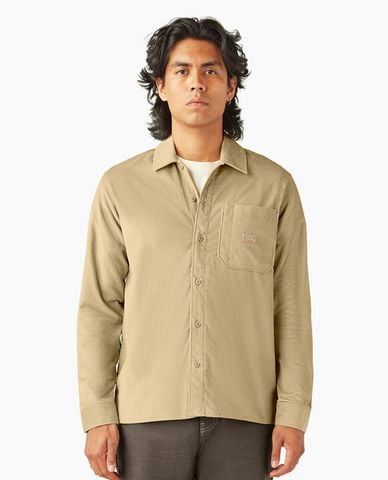  DICKIES - Áo sơ mi nam cổ bẻ tay dài phối logo thời trang 