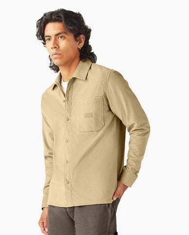  DICKIES - Áo sơ mi nam cổ bẻ tay dài phối logo thời trang 