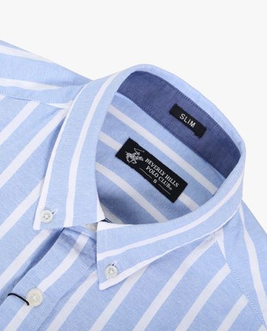  BEVERLY HILLS POLO CLUB - Áo sơ mi nam cổ bẻ tay dài kẻ sọc trẻ trung 
