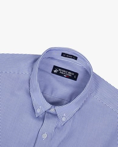  BEVERLY HILLS POLO CLUB - Áo sơ mi nam cổ bẻ tay dài kẻ sọc thời trang 