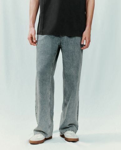  URBAN REVIVO - Quần jeans nam ống rộng Straight 