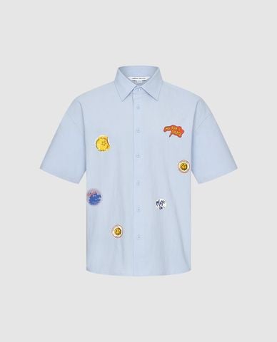  URBAN REVIVO - Áo sơ mi nam cổ bẻ tay ngắn trẻ trung 