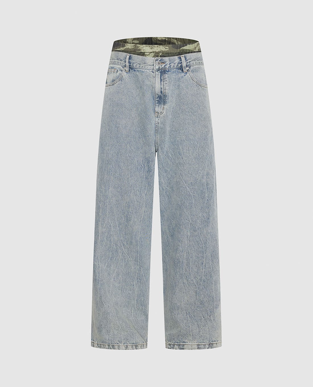 URBAN REVIVO - Quần jeans nam ống rộng hiện đại