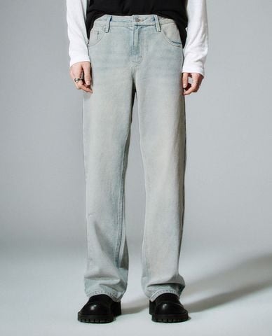  URBAN REVIVO - Quần jeans nam ống rộng thời trang 