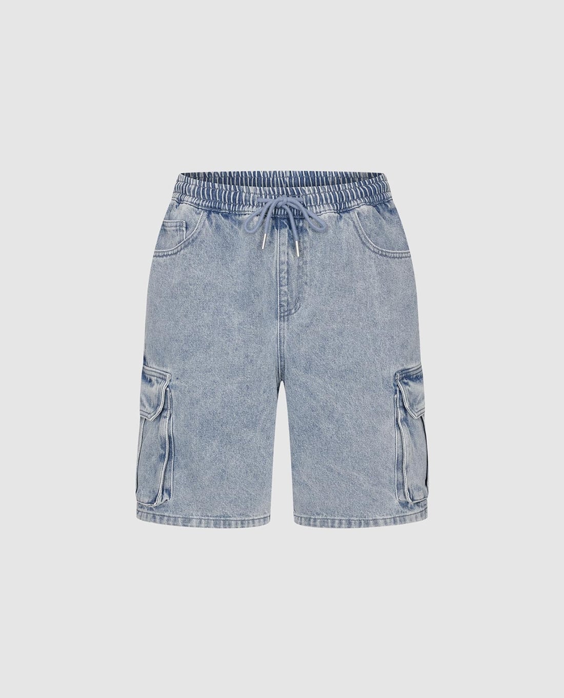 URBAN REVIVO - Quần short jeans nam lưng thun phối túi hộp