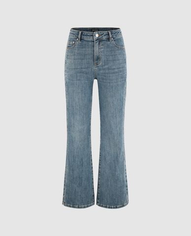  URBAN REVIVO - Quần jeans nữ ống loe hiện đại 