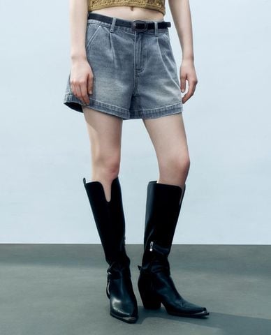  URBAN REVIVO - Quần short jeans nữ thời trang 