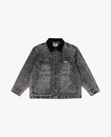  DICKIES - Áo khoác denim unisex tay dài phối túi 