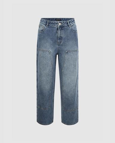  URBAN REVIVO - Quần jeans nam ống đứng cá tính 