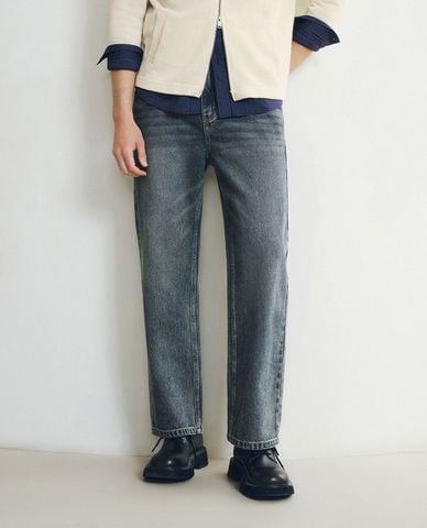 URBAN REVIVO - Quần jeans nam ống đứng thanh lịch 