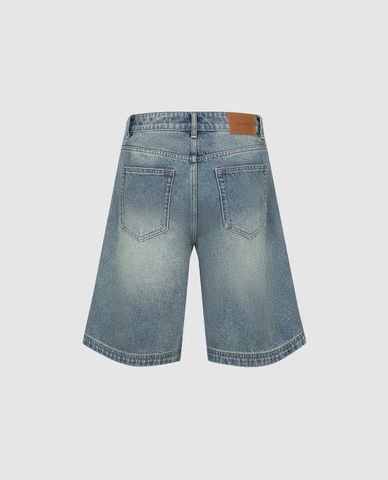  URBAN REVIVO - Quần short jeans nam ngang gối Leisure 