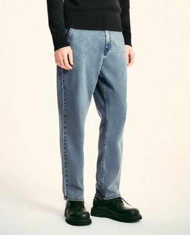  URBAN REVIVO - Quần jeans nam ống đứng năng động Washed 