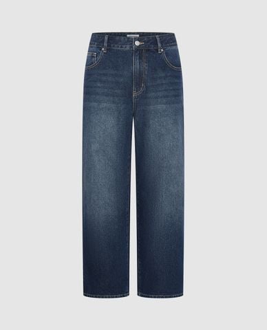  URBAN REVIVO - Quần jeans nam ống rộng wash bạc trẻ trung 