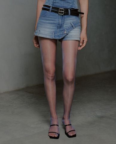  URBAN REVIVO - Quần short jeans nữ Gradient Denim 