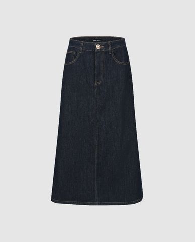  URBAN REVIVO - Chân váy chữ A denim phom midi A-Line 