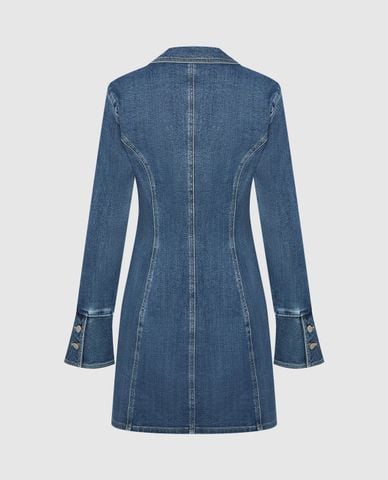  URBAN REVIVO - Đầm sơ mi denim phom mini phối nút thời thượng Button Up 