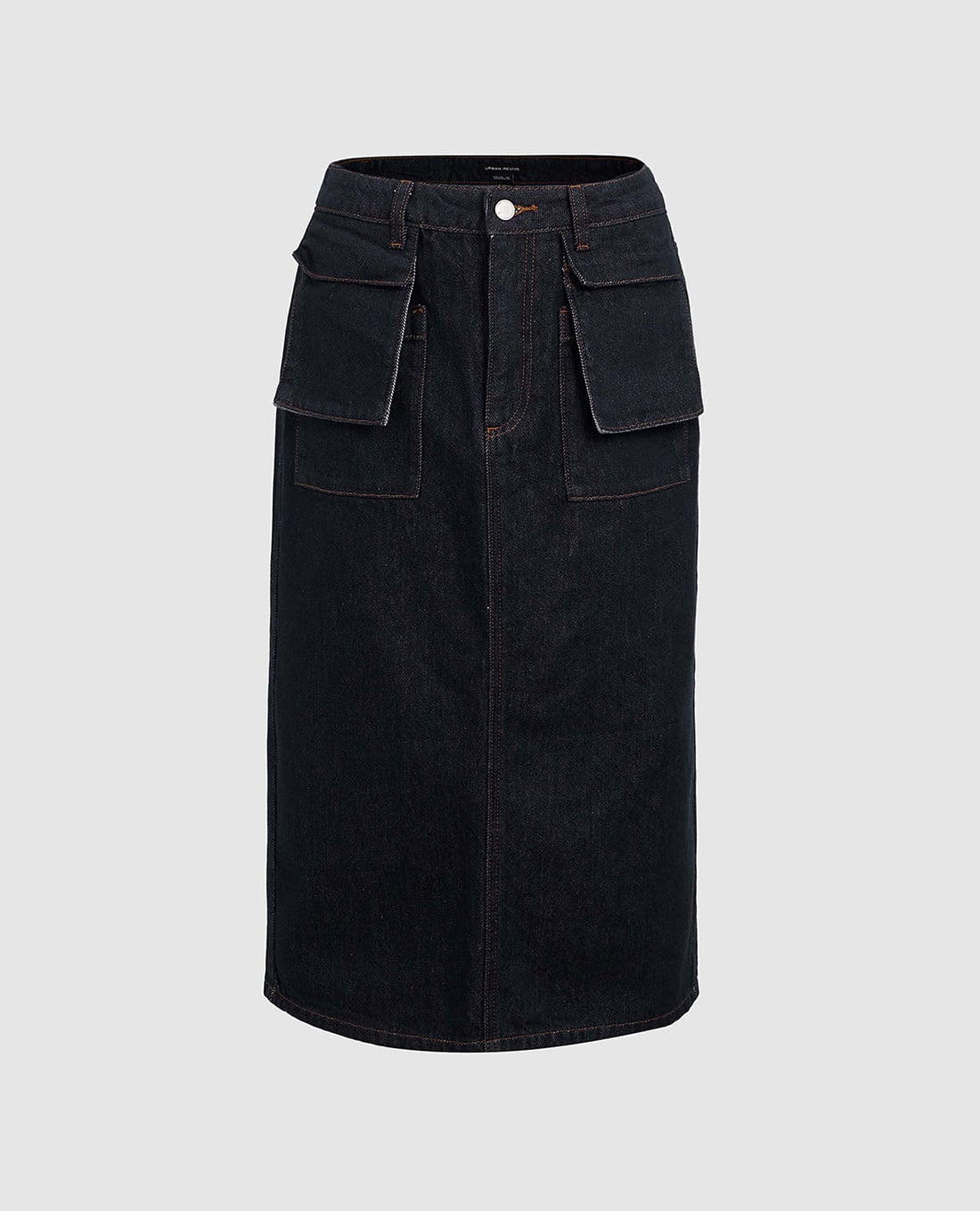 URBAN REVIVO - Chân váy denim midi phối túi hộp