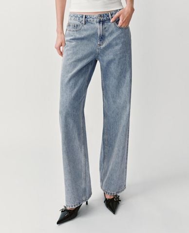  URBAN REVIVO - Quần jeans nữ ống đứng thanh lịch 