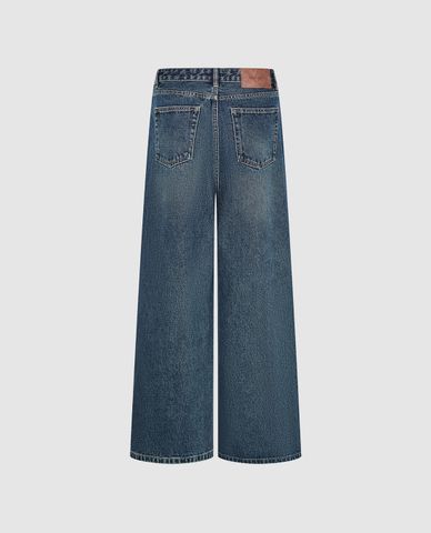  URBAN REVIVO - Quần jeans nữ ống rộng thời trang 