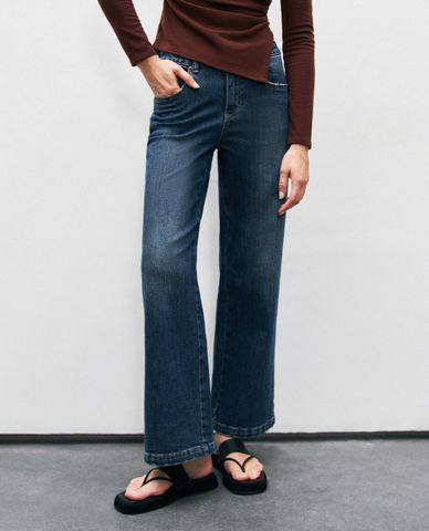  URBAN REVIVO - Quần jeans nữ ống đứng thời trang 