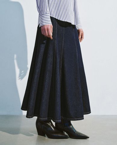  URBAN REVIVO - Chân váy denim midi trẻ trung 