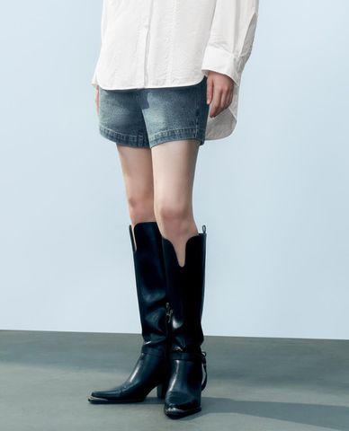  URBAN REVIVO - Quần short jeans nữ thời thượng 