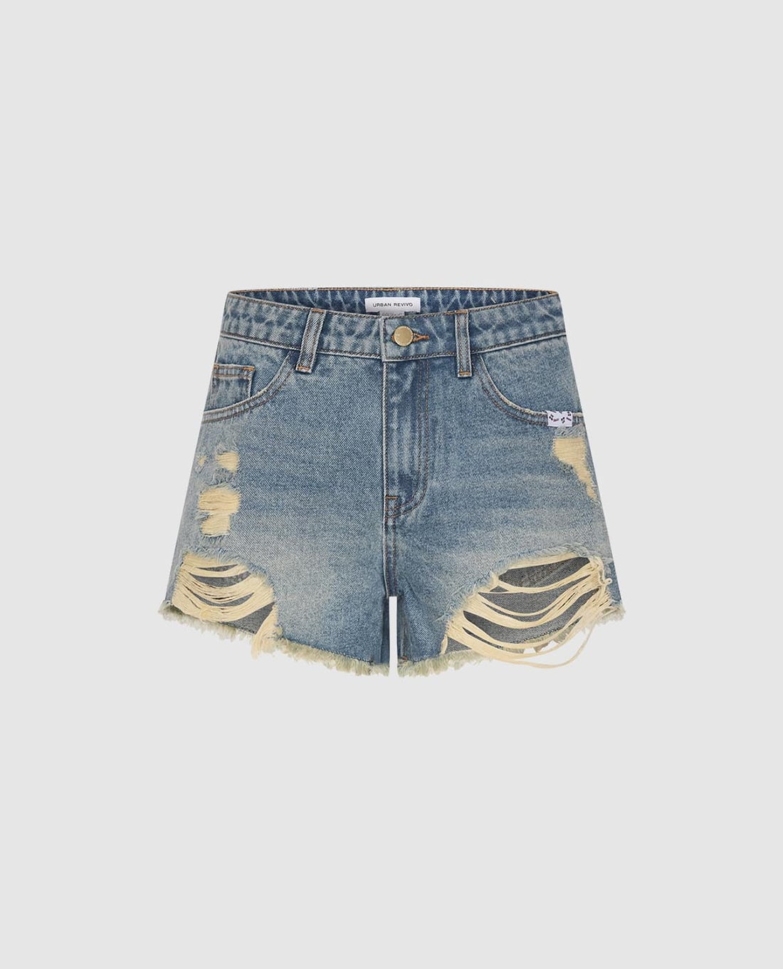 URBAN REVIVO - Quần short jeans nữ Ripped