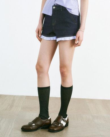  URBAN REVIVO - Quần short jeans nữ hiện đại 