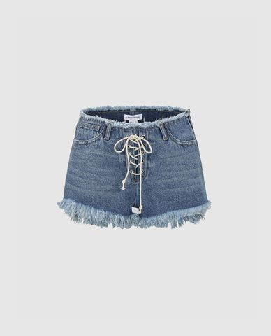  URBAN REVIVO - Quần short jeans nữ Vogue 
