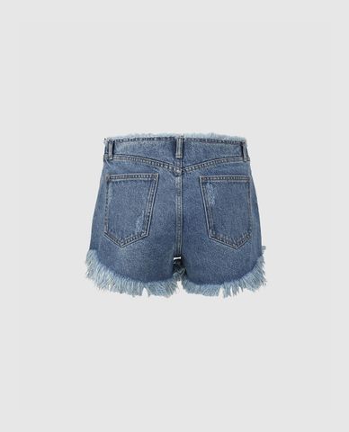  URBAN REVIVO - Quần short jeans nữ Vogue 