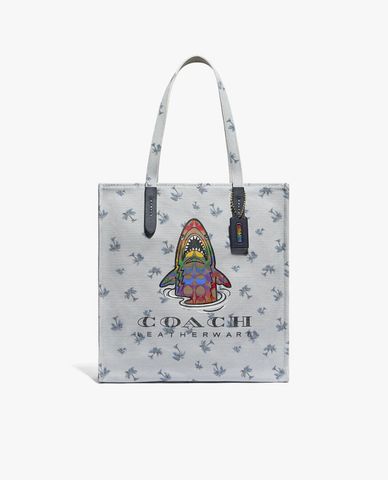  COACH - Túi đeo vai nữ chữ nhật Rainbow Signature Sharky 