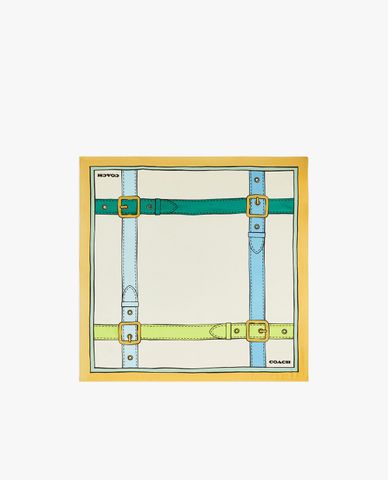  COACH - Khăn choàng nữ phom vuông phối họa tiết thời trang 