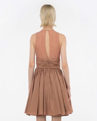  PINKO - Đầm sát nách mini cổ V phối xếp li Casalfermo 