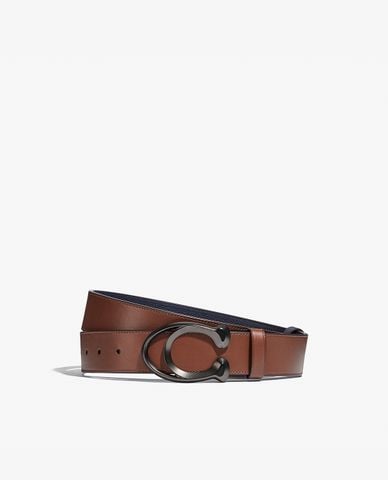  COACH - Thắt lưng nam bản vừa khóa kim loại Signature Buckle 