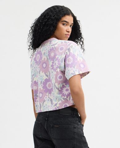  COACH - Áo croptop nữ cổ tròn tay ngắn Floral 