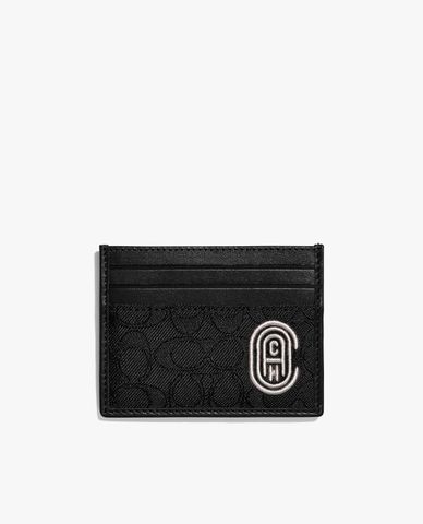  COACH - Ví đựng name card nam Signature Jacquard 